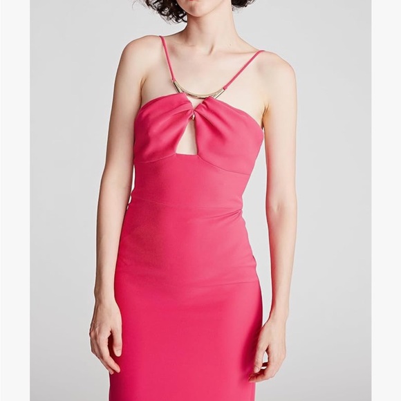 NWOT Halston Adrina Dress in Stretch Crepe, Pink - Picture 3 of 11